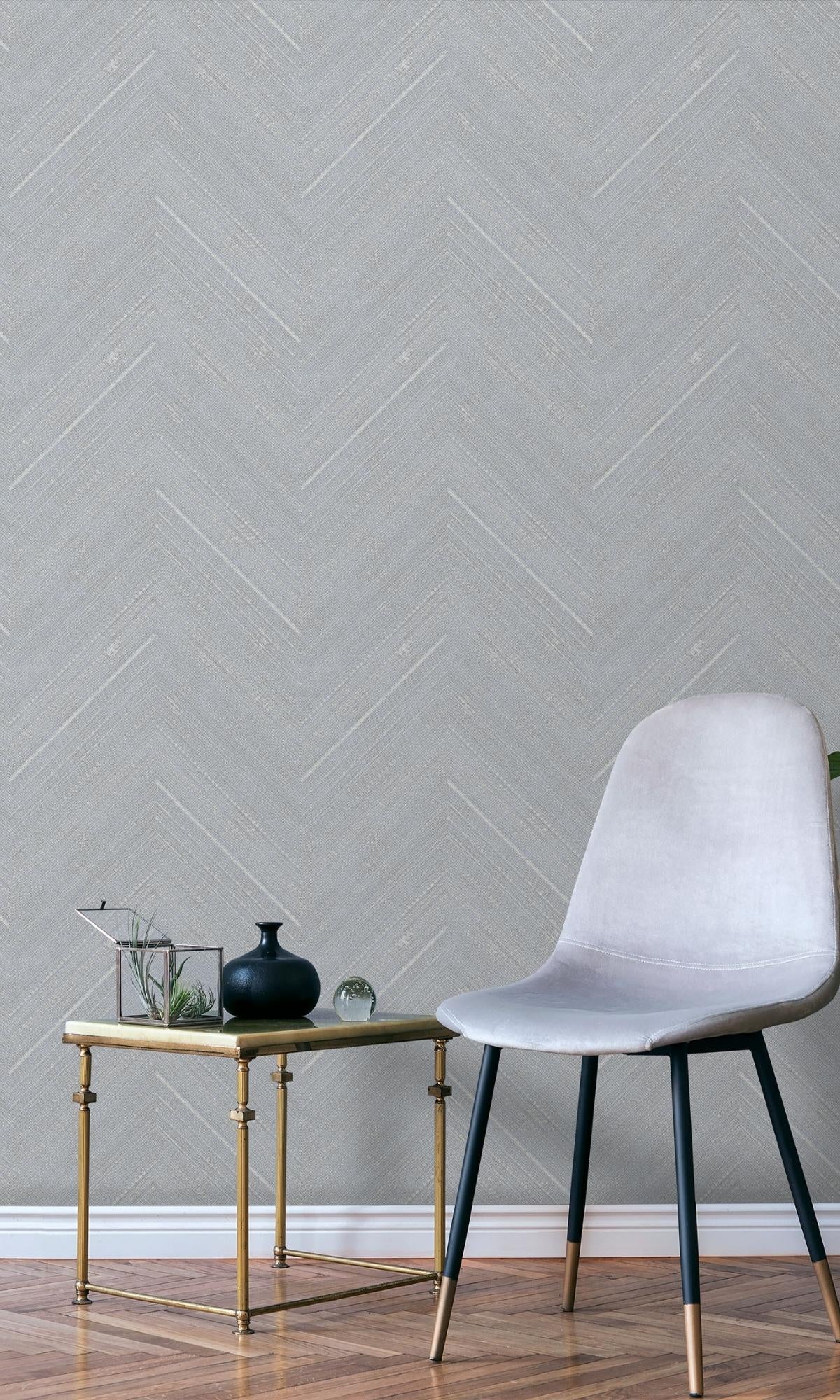 Light Blue Herringbone Geometric Wallpaper R7912