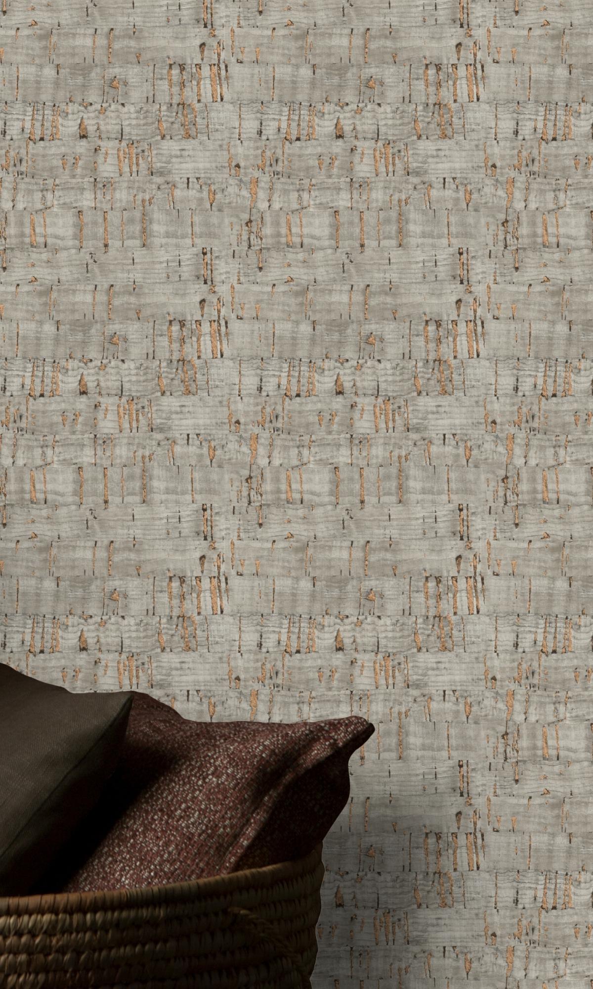 Taupe Cork-like Natural Wallpaper R7919