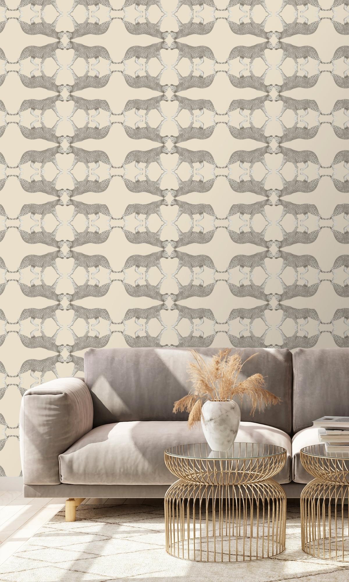 Beige Leopard Print Wallpaper R7923
