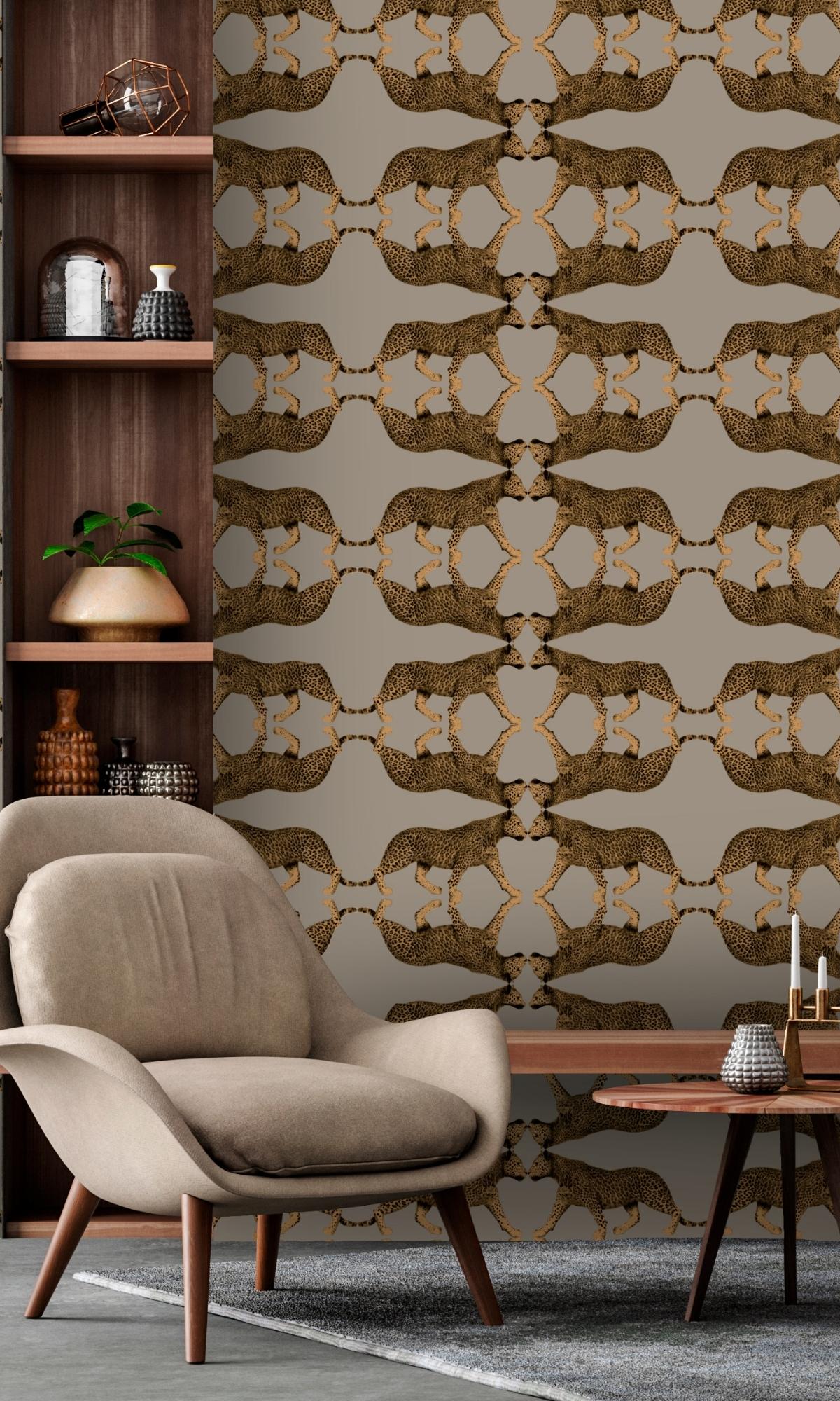 Gold Leopard Print Wallpaper R7924