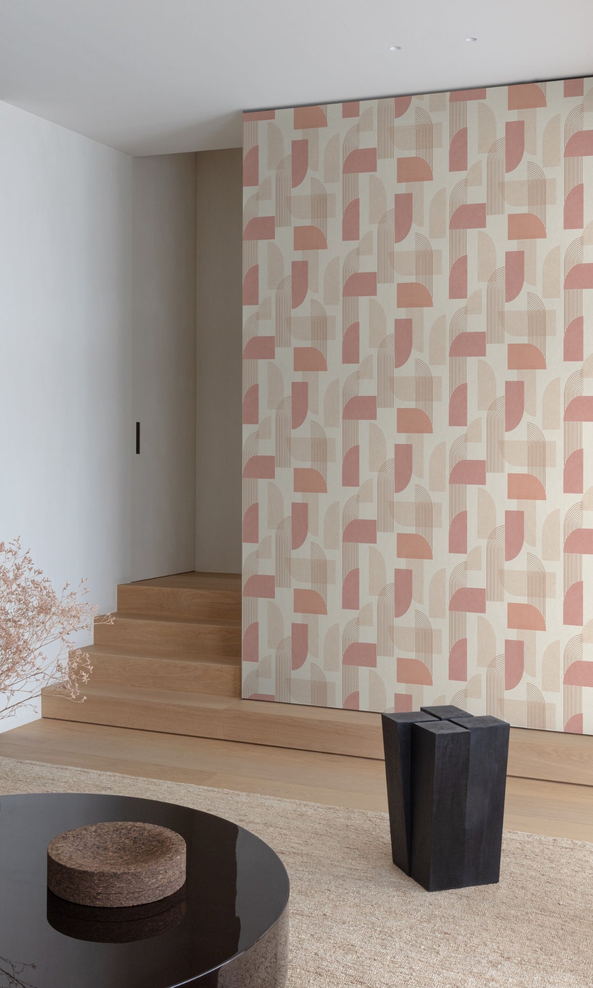 Pink Abstract Shapes Geometric Wallpaper R7967