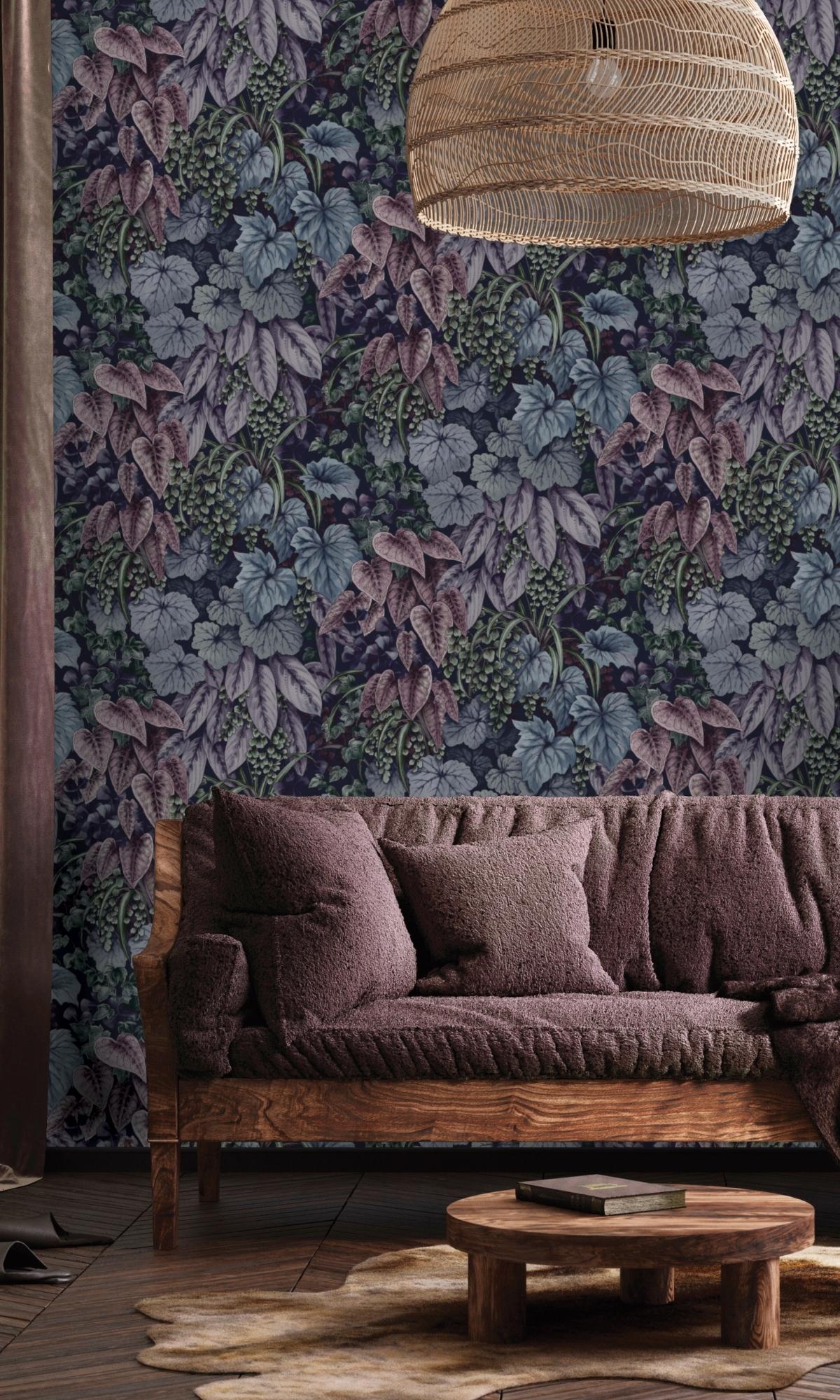 Plum Bold Living Walls Botanical Wallpaper R7545