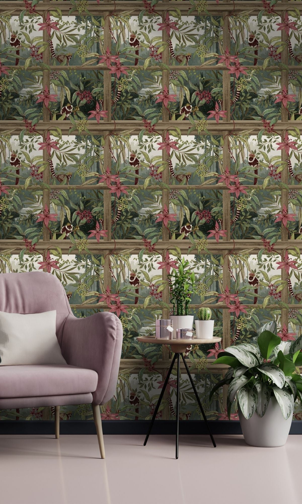 Multicolor floral wallpaper