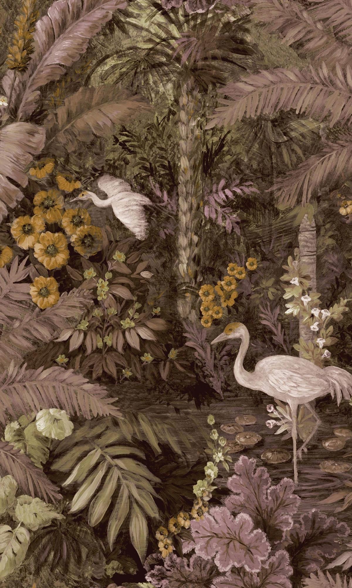 Pink Tropical Paradise Botanical Wallpaper R7582