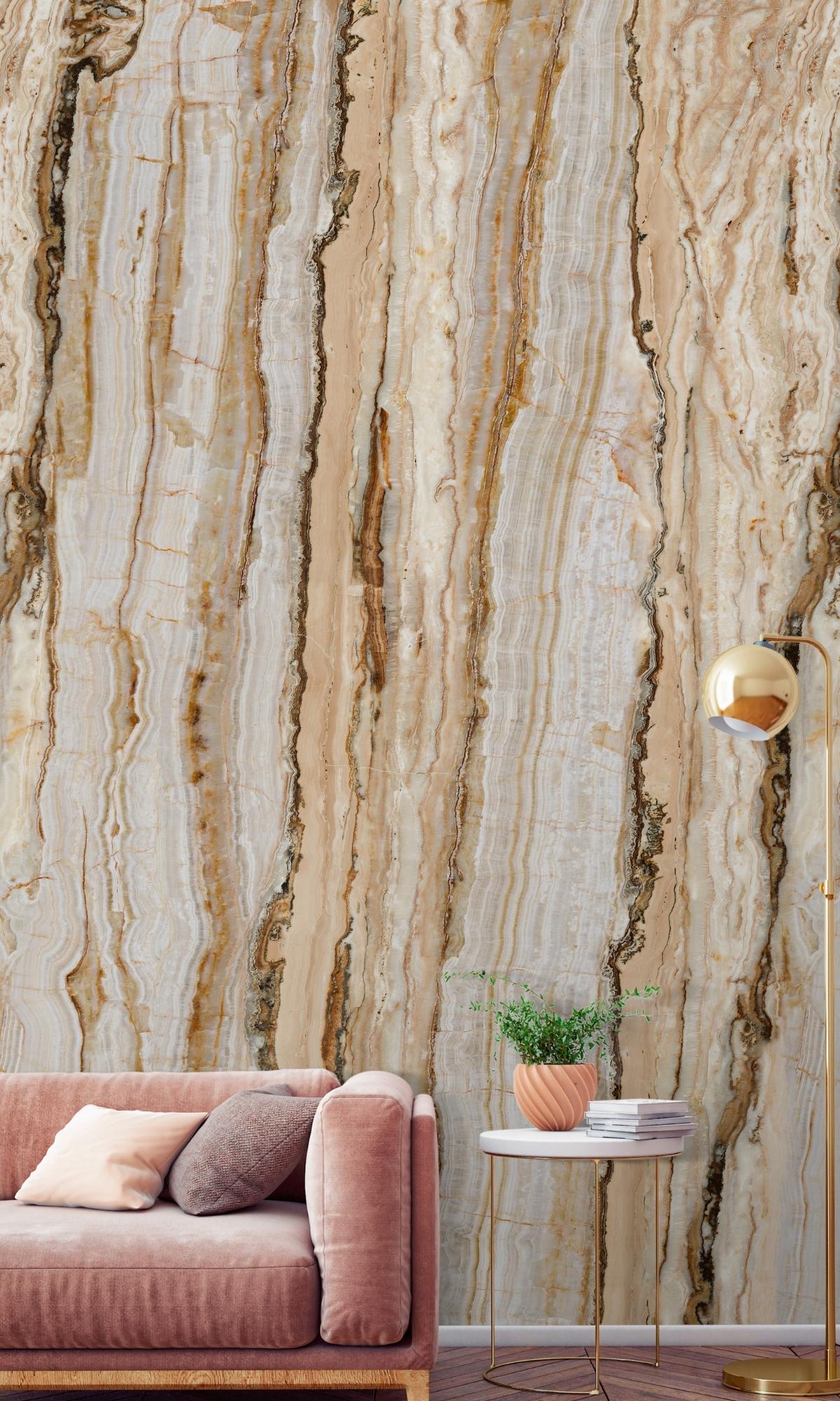 Nude Vertical Marble Natural Digital Print Wallpaper RM2001