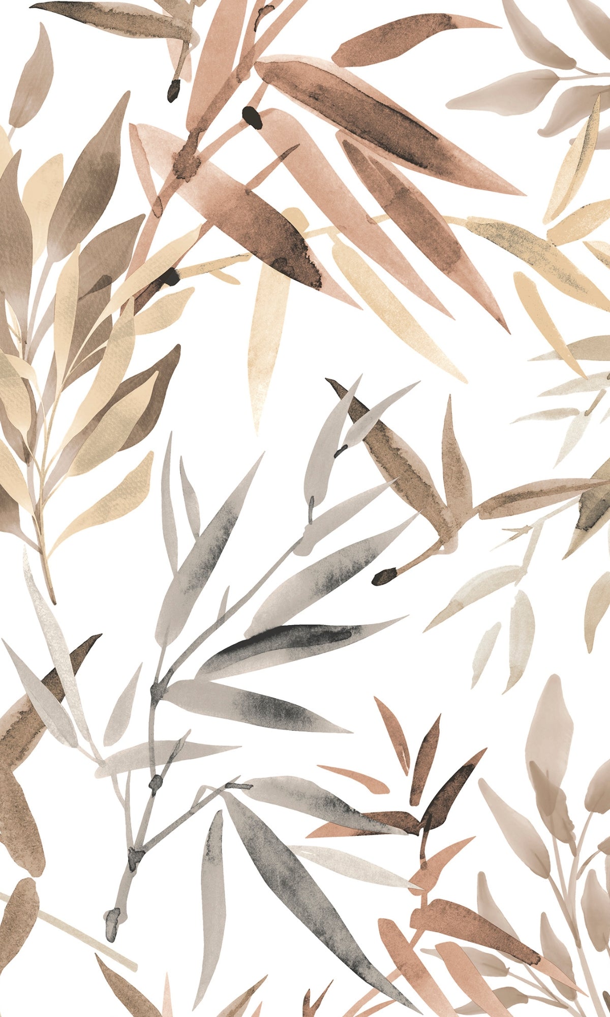 Terracota Bamboo Leaves Tropical Wallpaper R8196