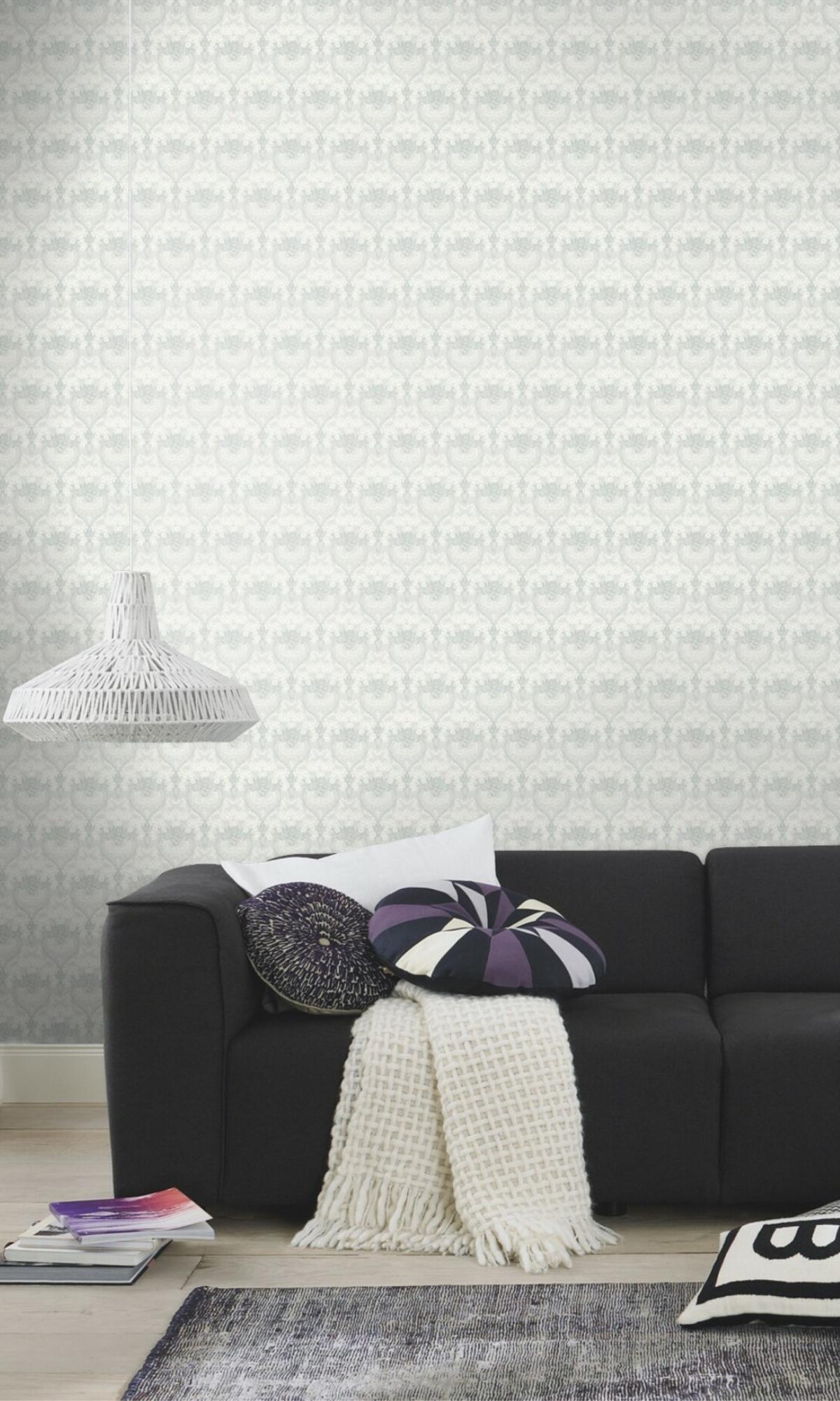 White & Pink Fresh Jacobean Flowers Floral Wallpaper R7854