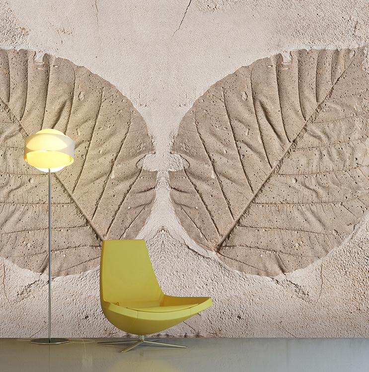 Light Brown Leaf Mural M8932 | Modern Digital Art Wallpaper