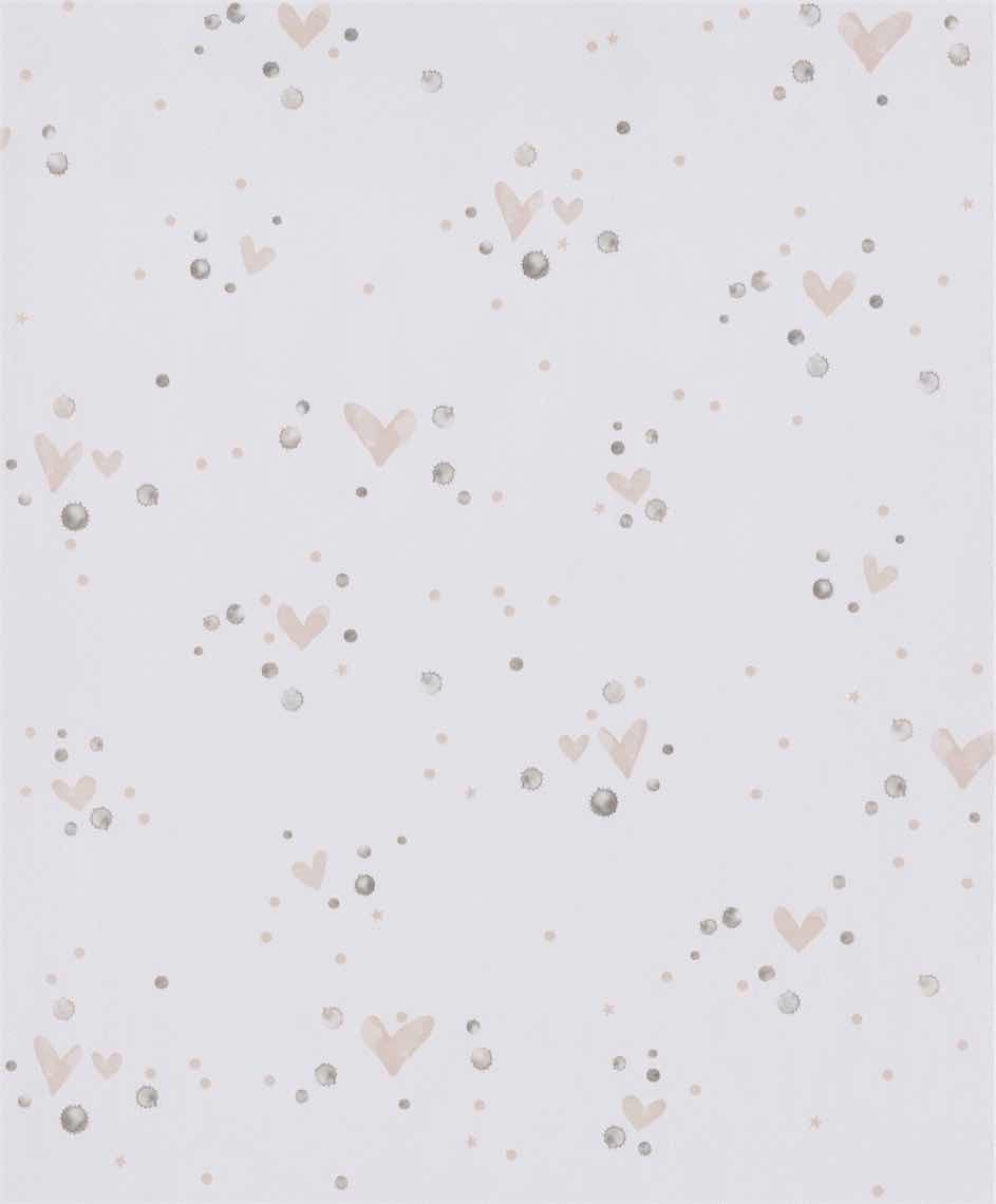 White & Pink Handpainted Heart Wallpaper R5424