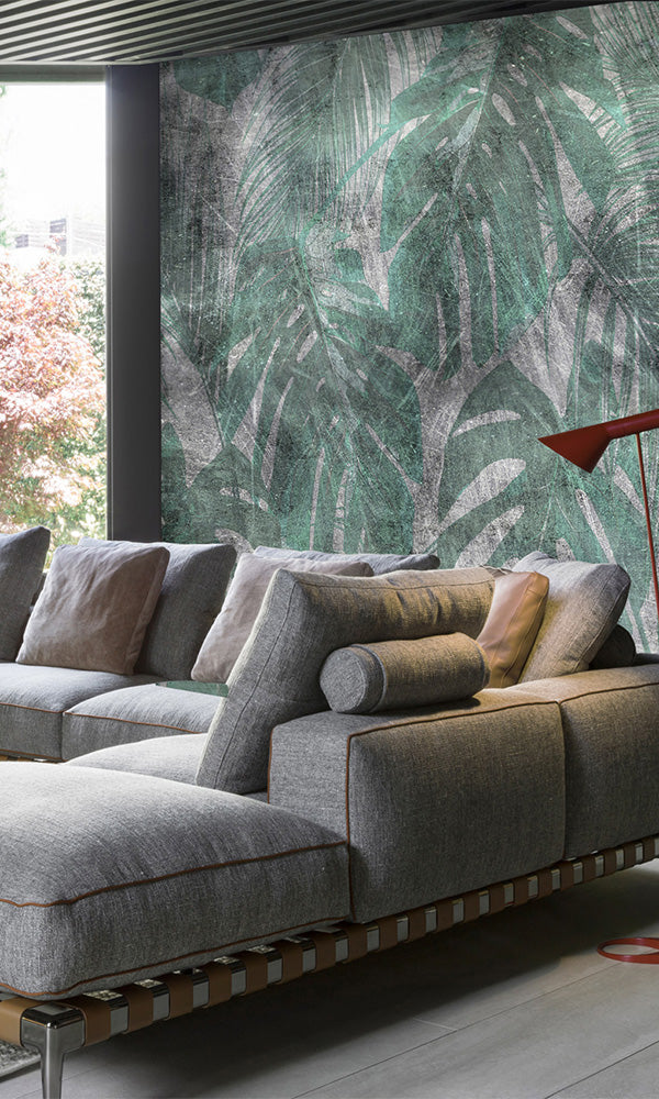 tropical concrete hotel wallpaper