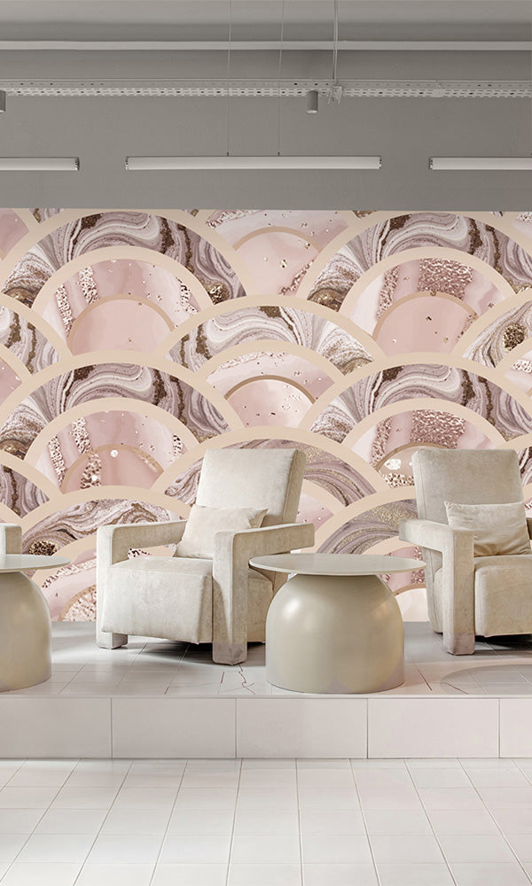 geometric japanese waves waiting room wallpaper