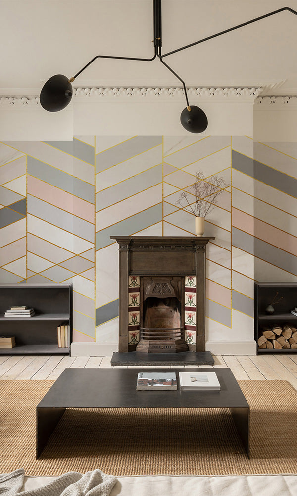 geometric home office wallpaper