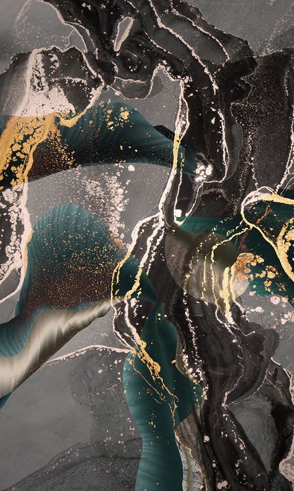 metallic painted hotel wallpaper