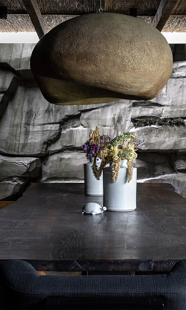 faux stone conference room wallpaper
