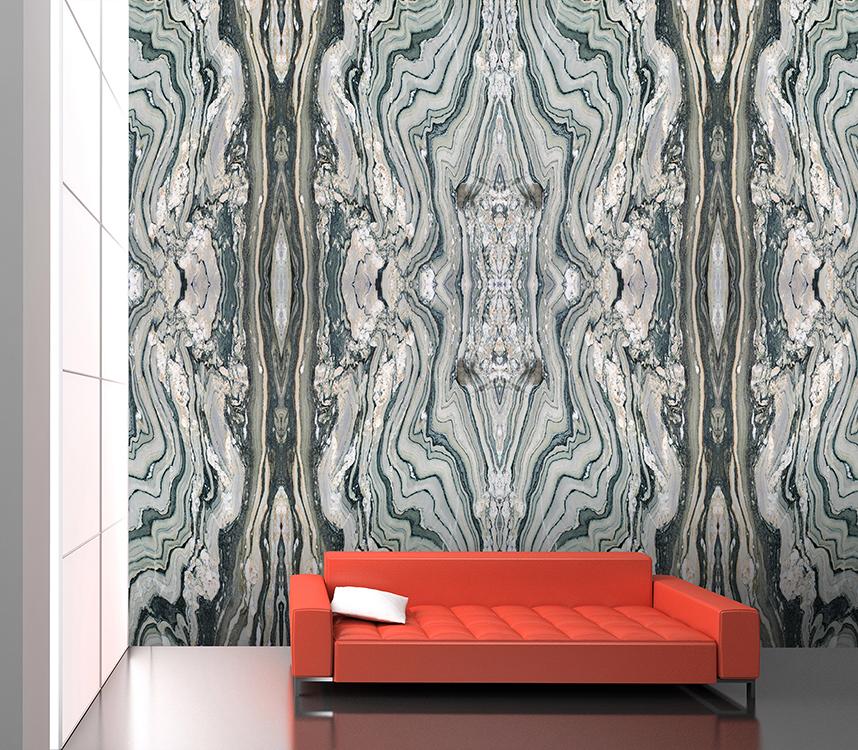 Blue-Grey Alabaster Lobby Mural Wallpaper M8927