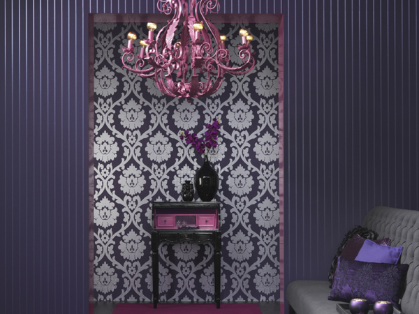 Purple Damask Wallpapers for Creating a Bold Statement