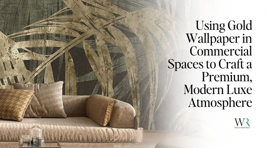 Commercial Spaces: The Wallpaper to Use to create an elegant, modern luxe ambience with Gold Wallpaper.