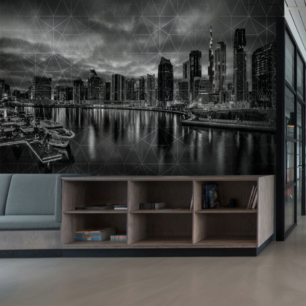 cityscape wall mural