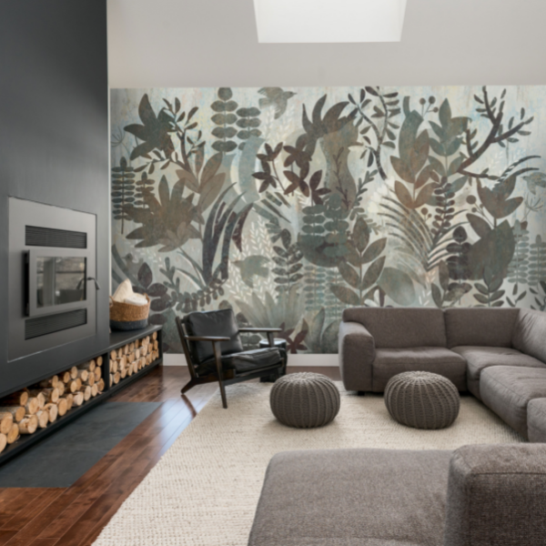 living room wall murals