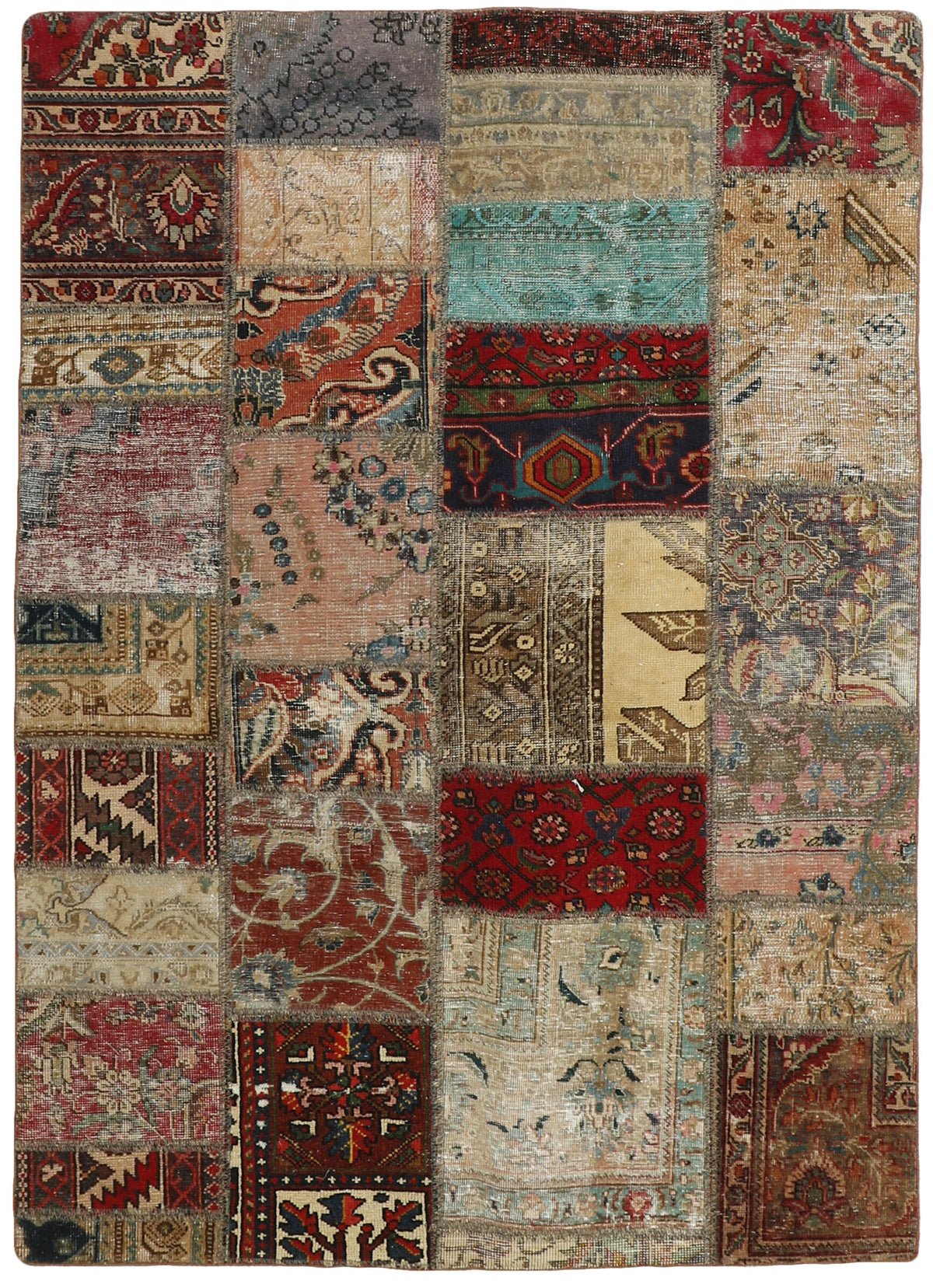 Vintage Royal Patchwork Rugs | Antique Persian Handcraft143 cm x 201 cm