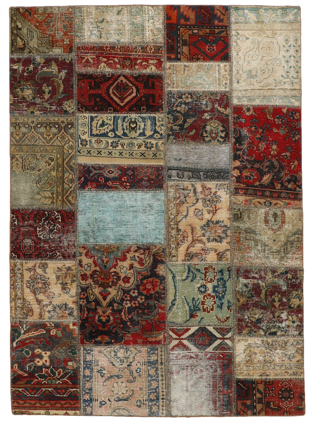 Vintage Royal Patchwork Rugs | Antique Persian Handcraft143 cm x 203 cm