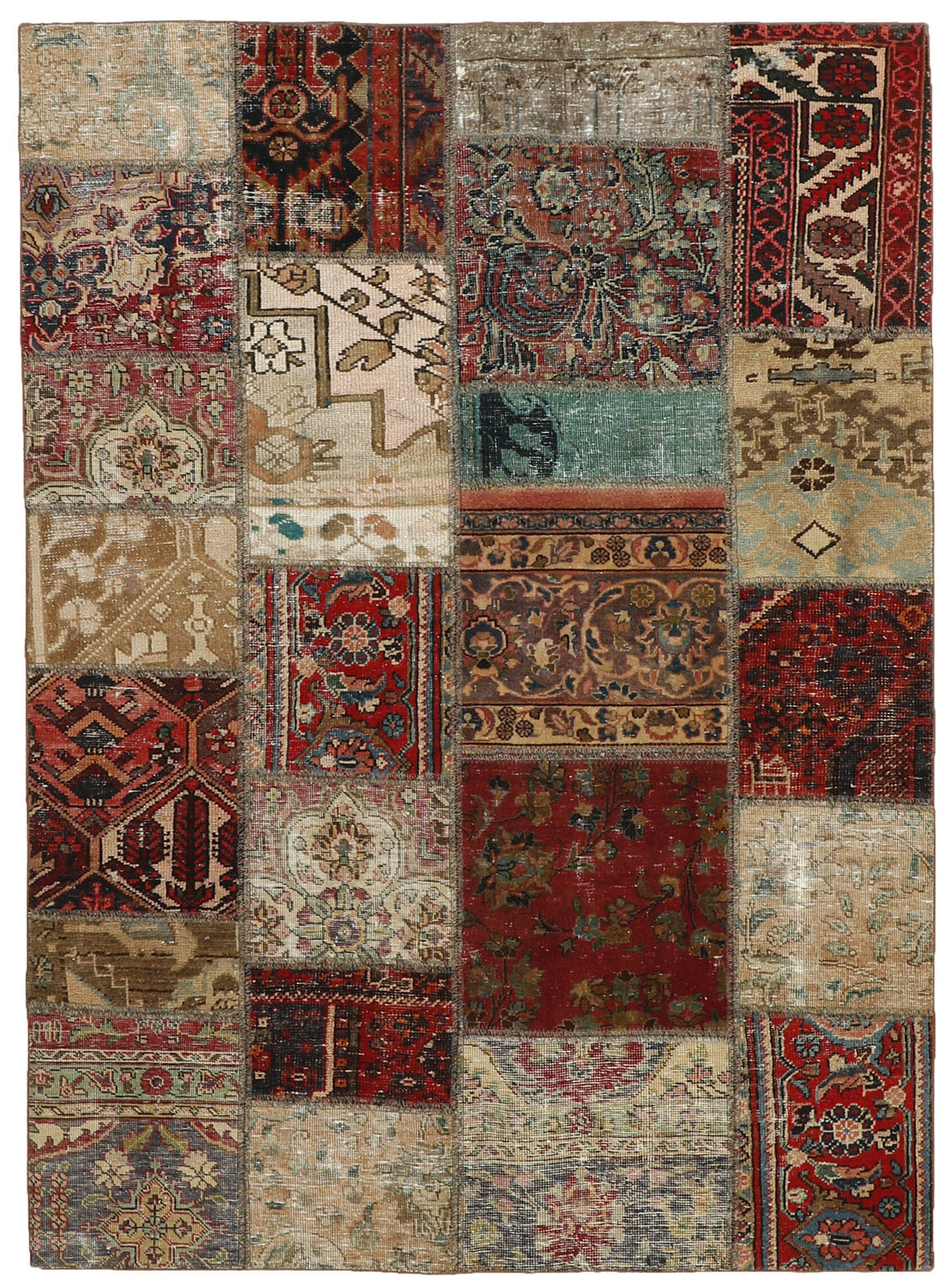 Vintage Royal Patchwork Rugs | Antique Persian Handcraft142 cm x 203 cm