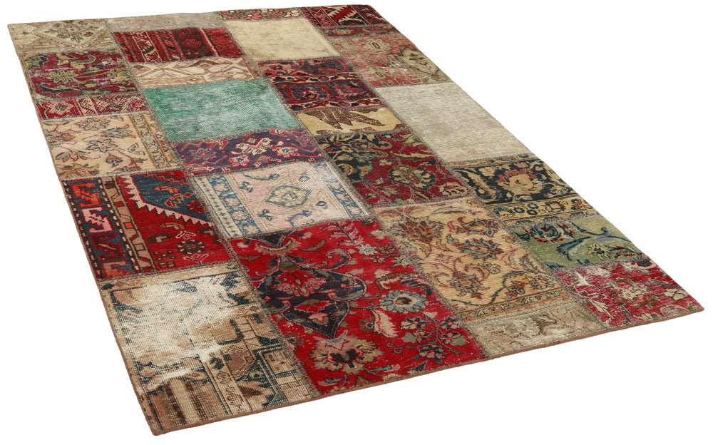 Vintage Royal Patchwork Rugs | Antique Persian Handcraft143 cm x 202 cm