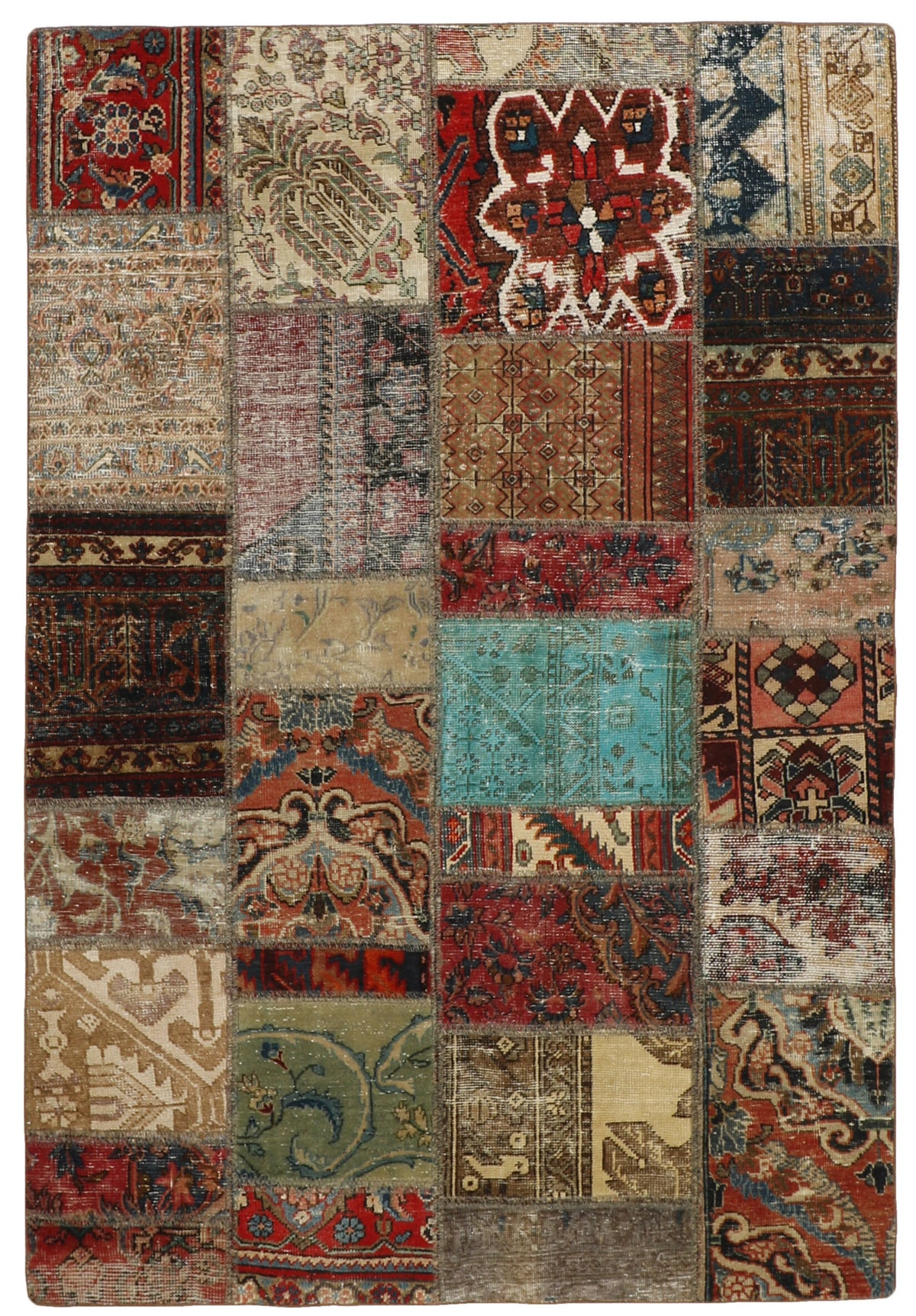 Vintage Royal Patchwork Rugs | Antique Persian Handcraft143 cm x 202 cm