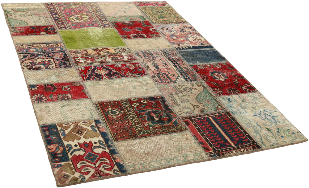 Vintage Royal Patchwork Rugs | Antique Persian Handcraft142 cm x 198 cm