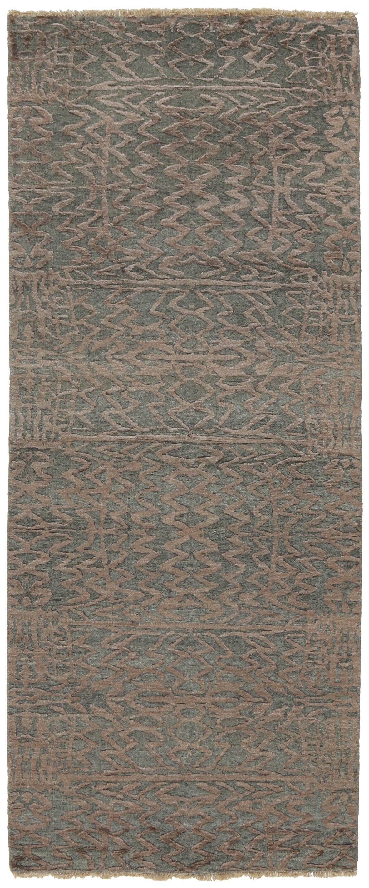 Hand Knotted Kashmir Rugs - The Damask Collection for Elegant Spaces83 cm x 201 cm