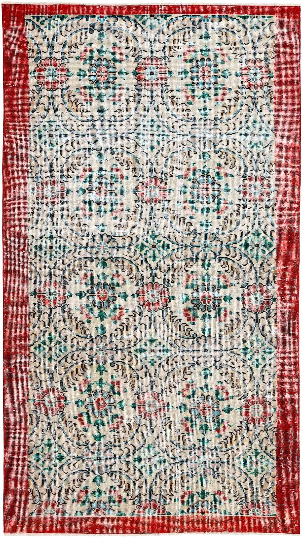 Vintage Royal Collection: Antique Persian Hand-Knotted Rugs in Stonewashed, Recoloured Finishes107 cm x 190 cm