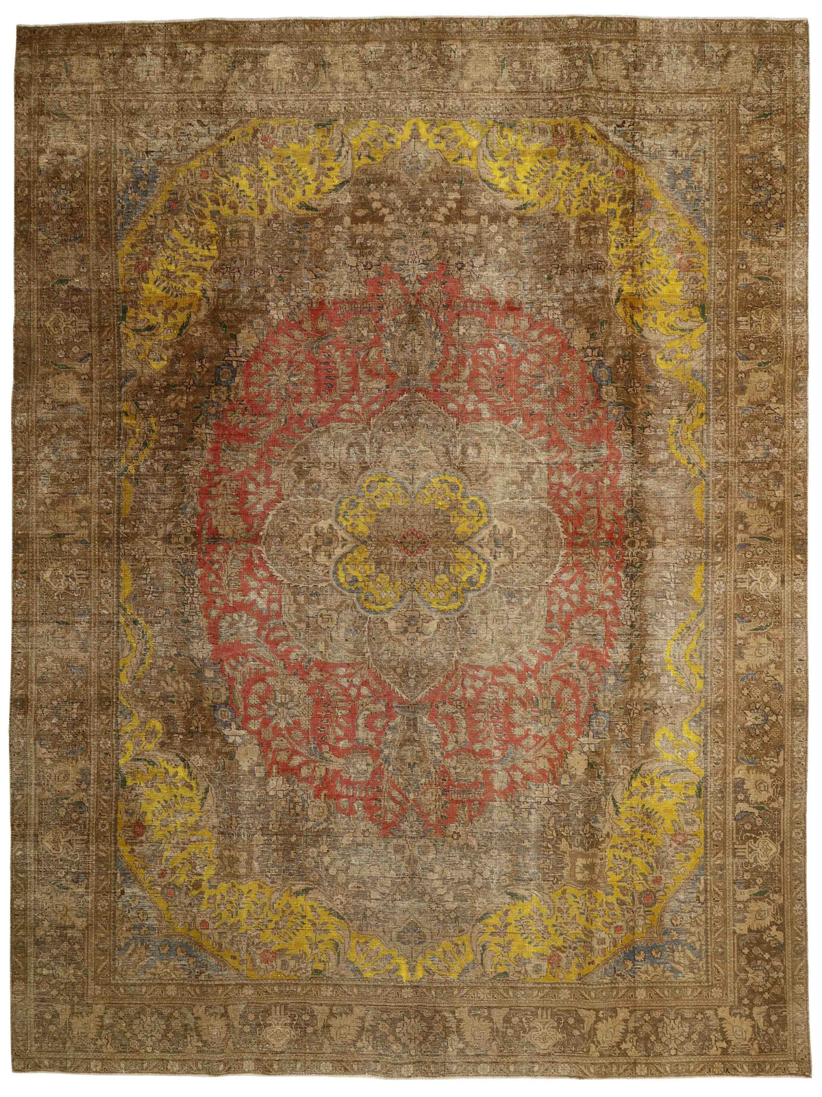 Vintage Royal Collection: Antique Persian Hand-Knotted Rugs in Stonewashed, Recoloured Finishes297 cm x 392 cm