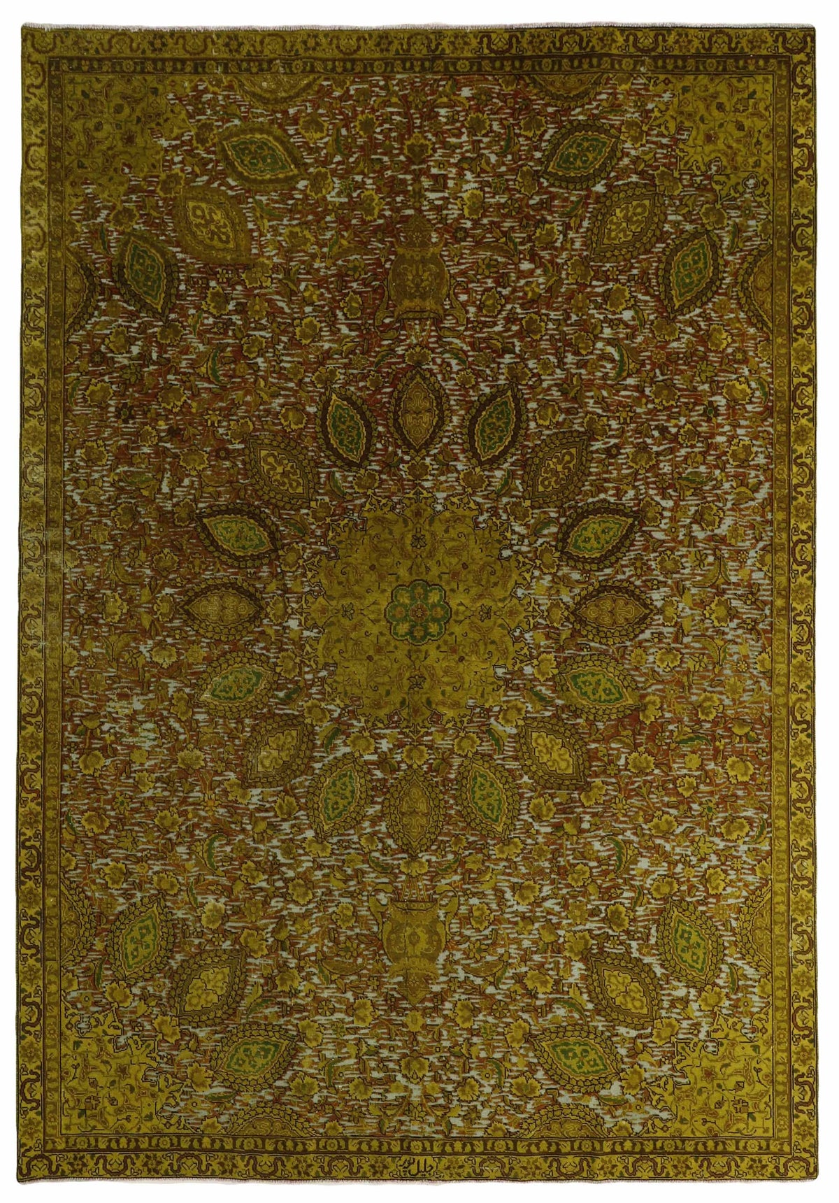 Vintage Royal Collection: Antique Persian Hand-Knotted Rugs in Stonewashed, Recoloured Finishes224 cm x 320 cm