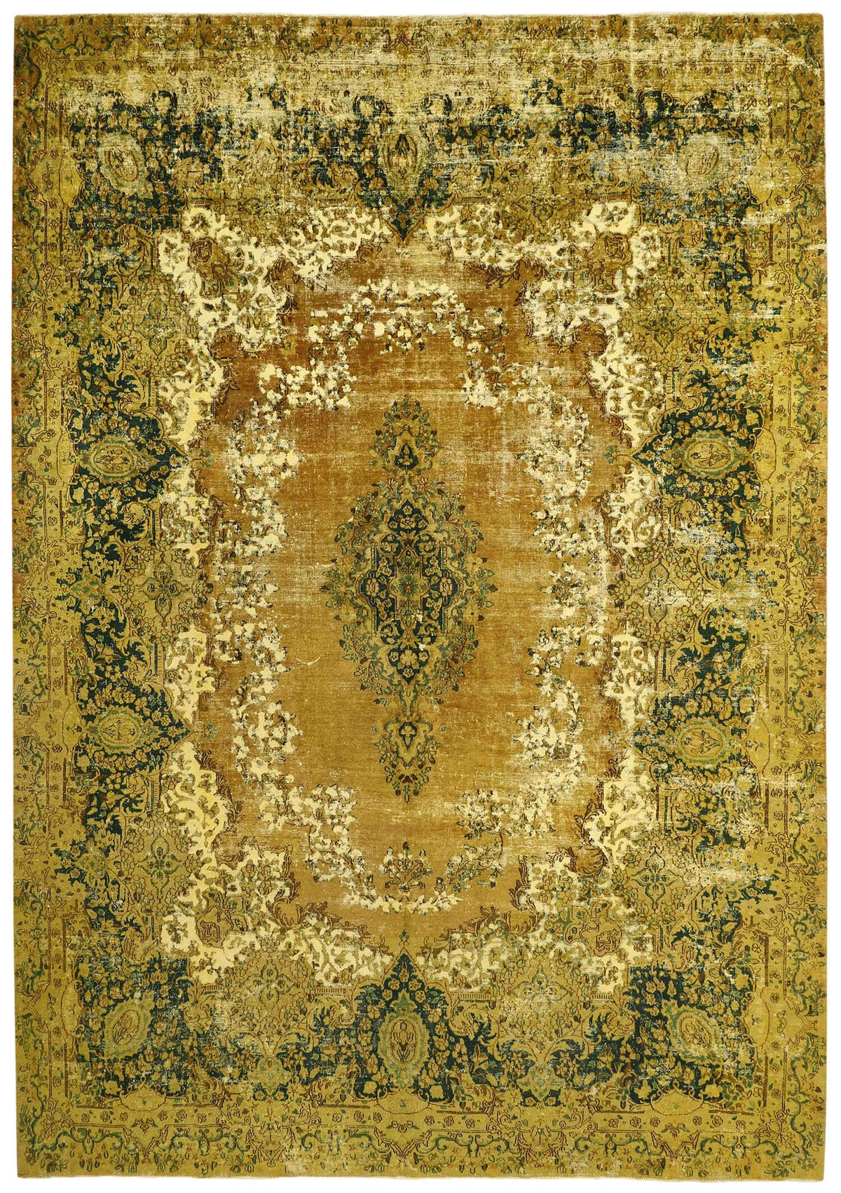 Vintage Kerman Collection: Antique Persian Hand-Knotted Rugs in Recoloured, Stonewashed Finishes306 cm x 430 cm