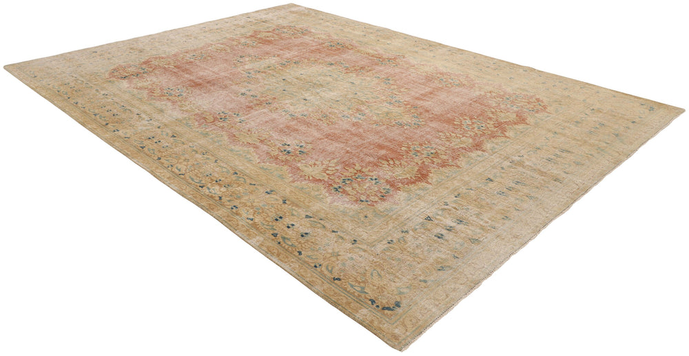 Vintage Kerman Collection: Antique Persian Hand-Knotted Rugs in Recoloured, Stonewashed Finishes291 cm x 388 cm