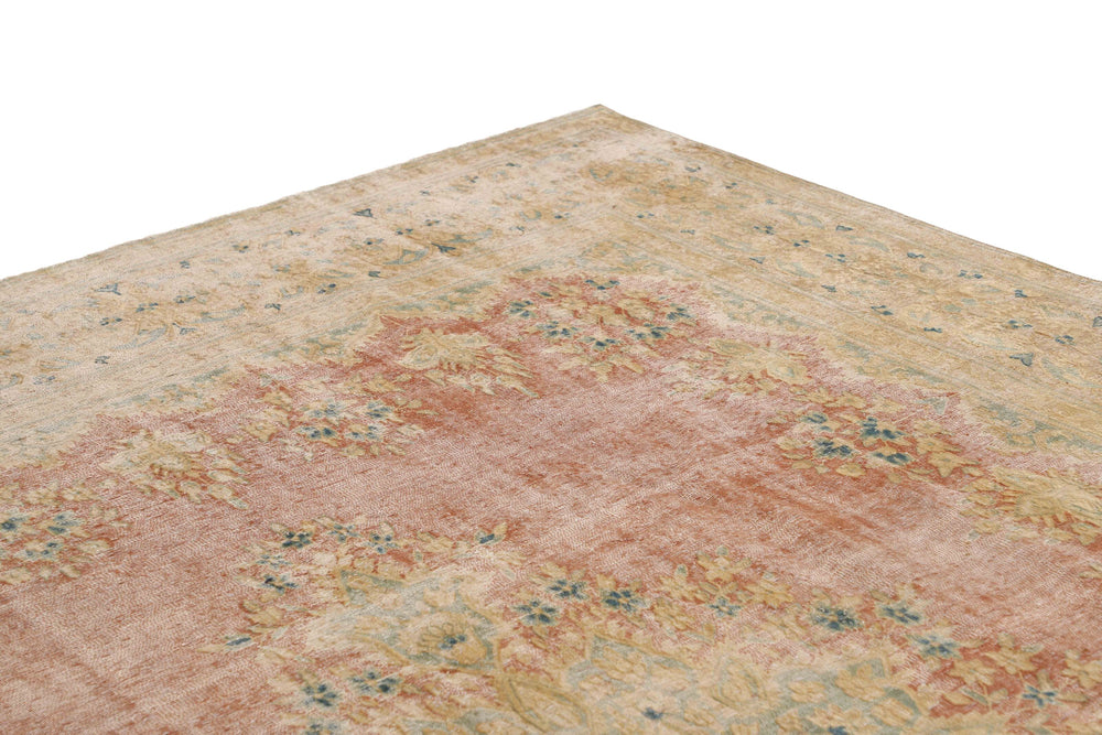 Vintage Kerman Collection: Antique Persian Hand-Knotted Rugs in Recoloured, Stonewashed Finishes291 cm x 388 cm