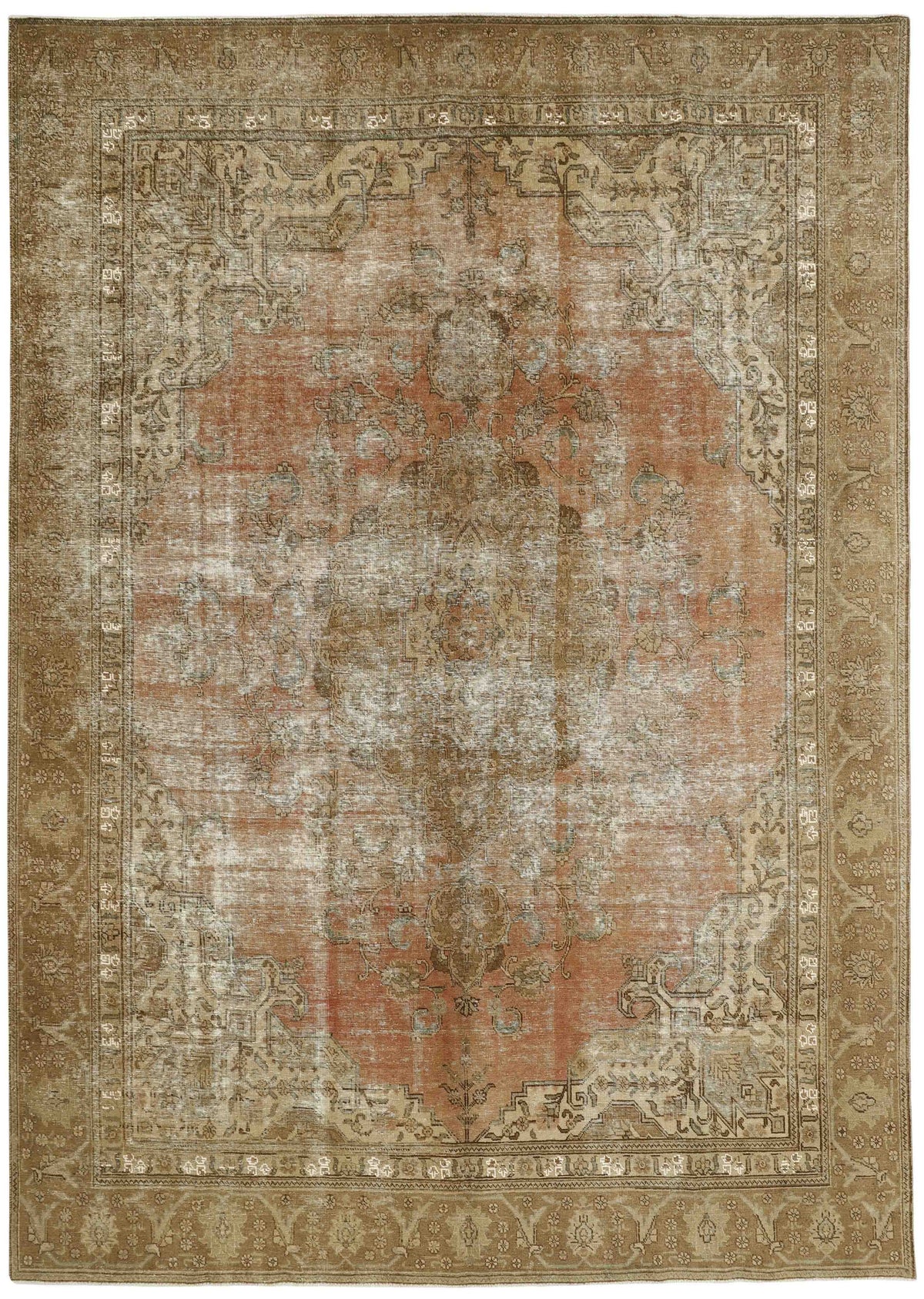 Vintage Royal Collection: Antique Persian Hand-Knotted Rugs in Stonewashed, Recoloured Finishes275 cm x 378 cm