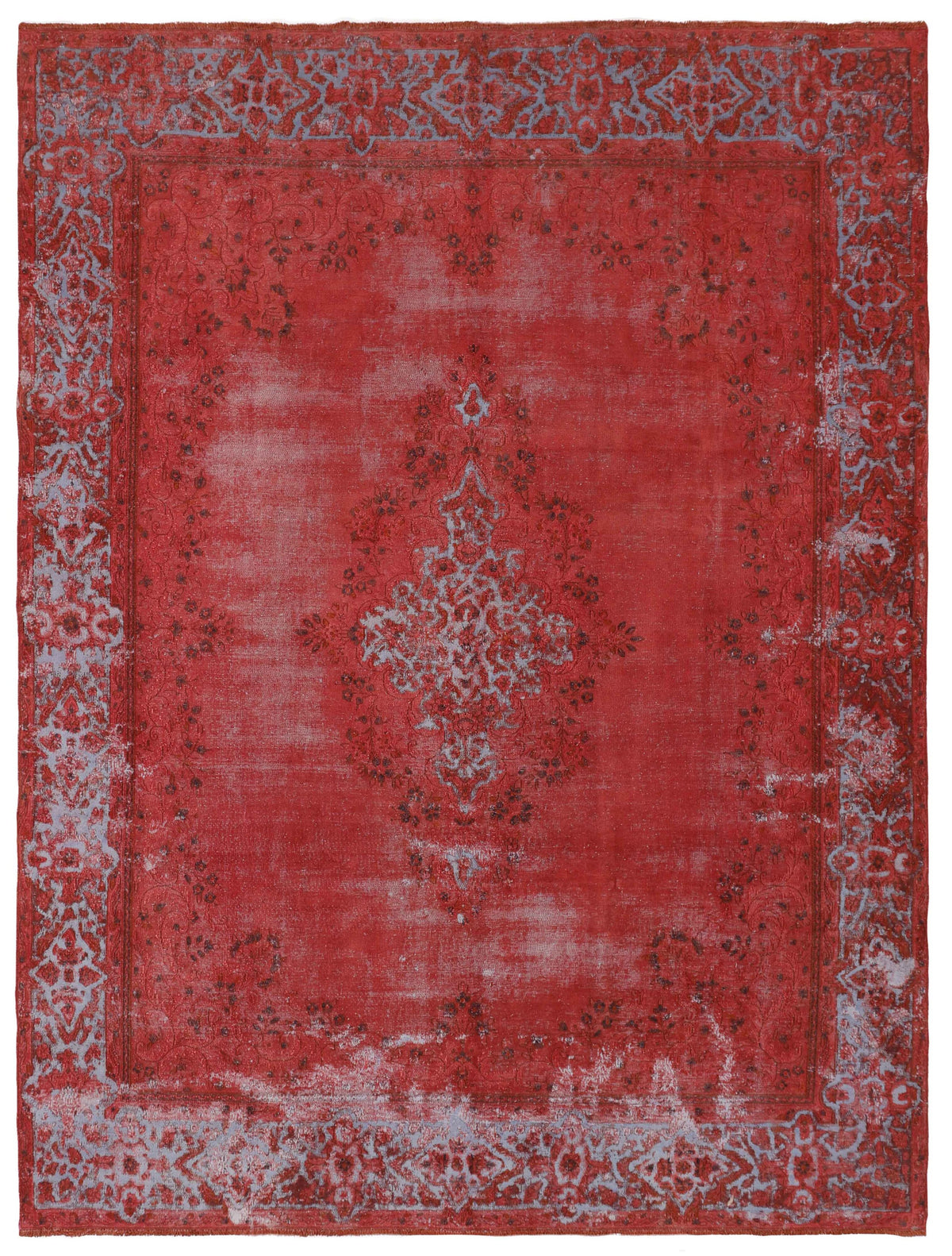 Vintage Kerman Collection: Antique Persian Hand-Knotted Rugs in Recoloured, Stonewashed Finishes263 cm x 354 cm