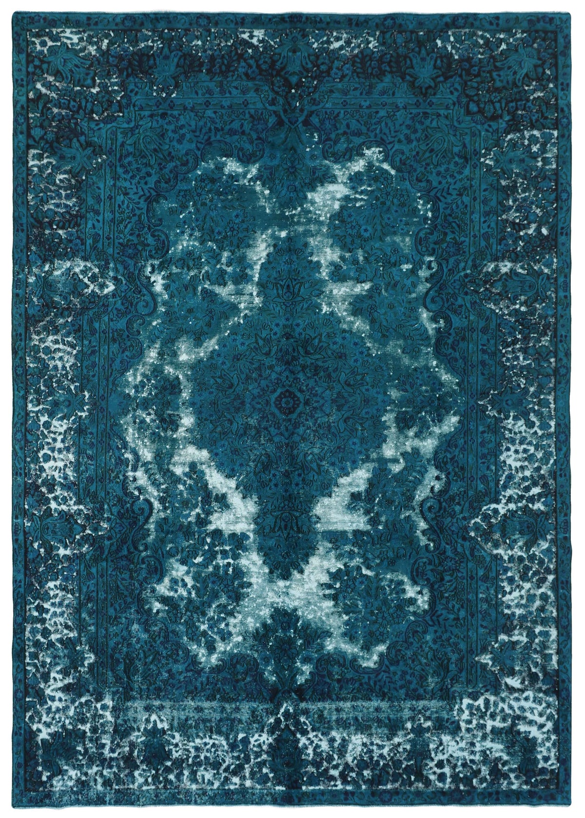 Vintage Kerman Collection: Antique Persian Hand-Knotted Rugs in Recoloured, Stonewashed Finishes265 cm x 379 cm