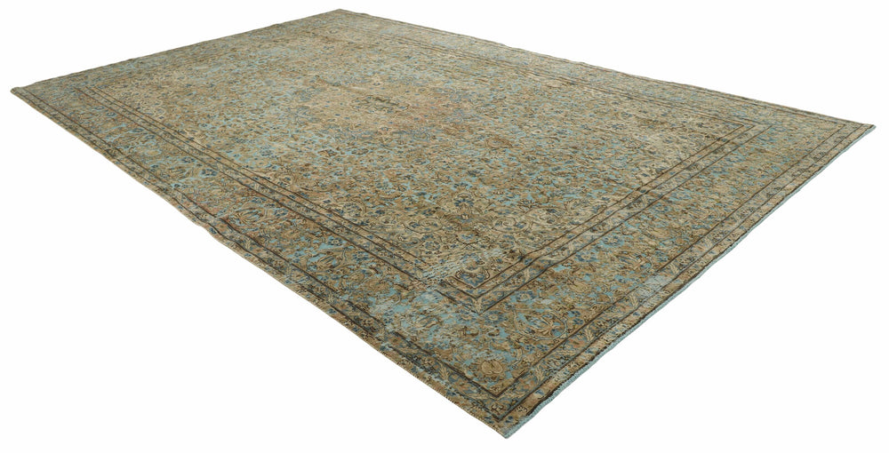 Vintage Kerman Collection: Antique Persian Hand-Knotted Rugs in Recoloured, Stonewashed Finishes291 cm x 460 cm