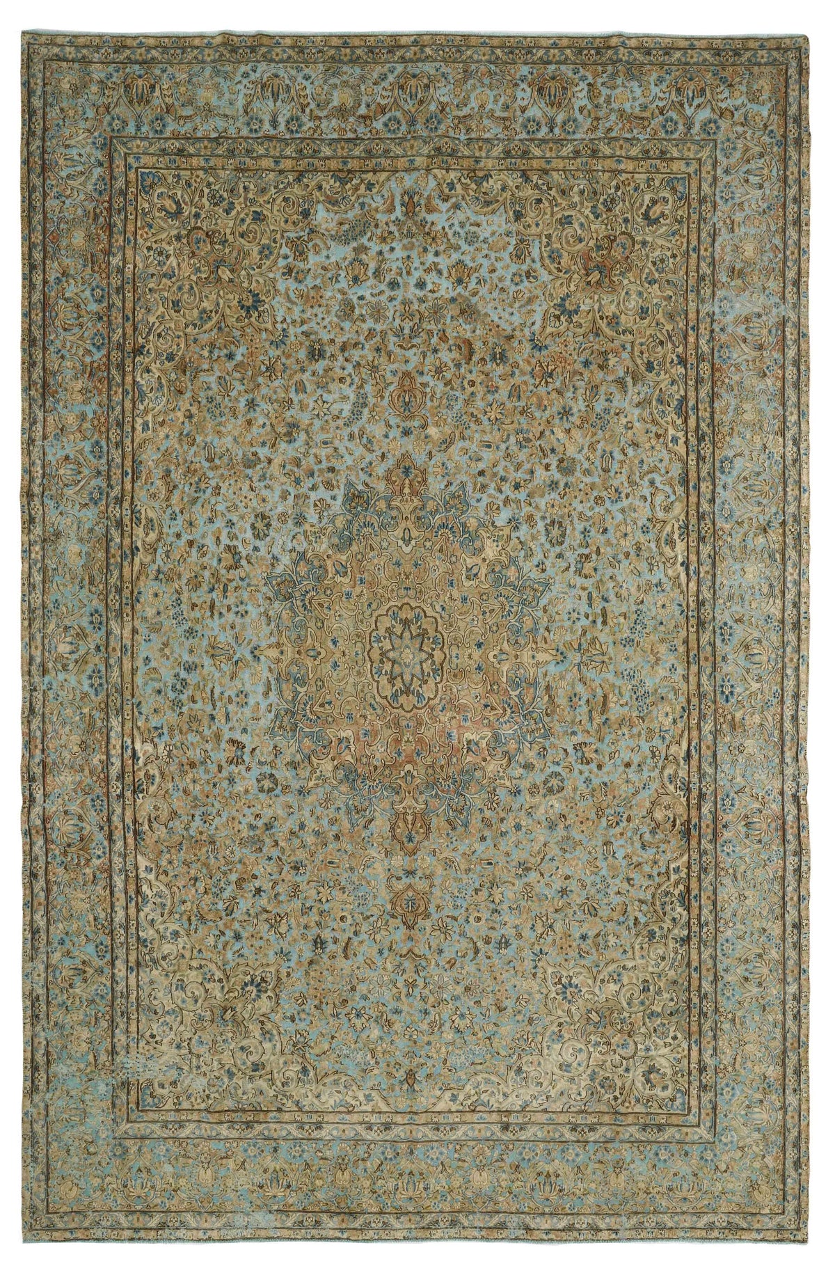 Vintage Kerman Collection: Antique Persian Hand-Knotted Rugs in Recoloured, Stonewashed Finishes291 cm x 460 cm