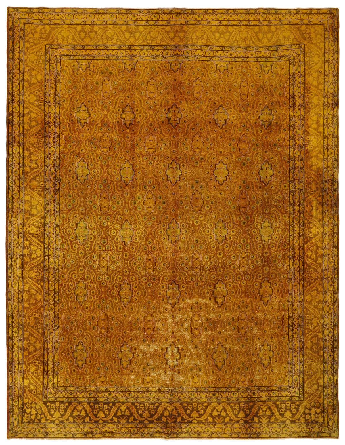 Vintage Kerman Collection: Antique Persian Hand-Knotted Rugs in Recoloured, Stonewashed Finishes299 cm x 389 cm