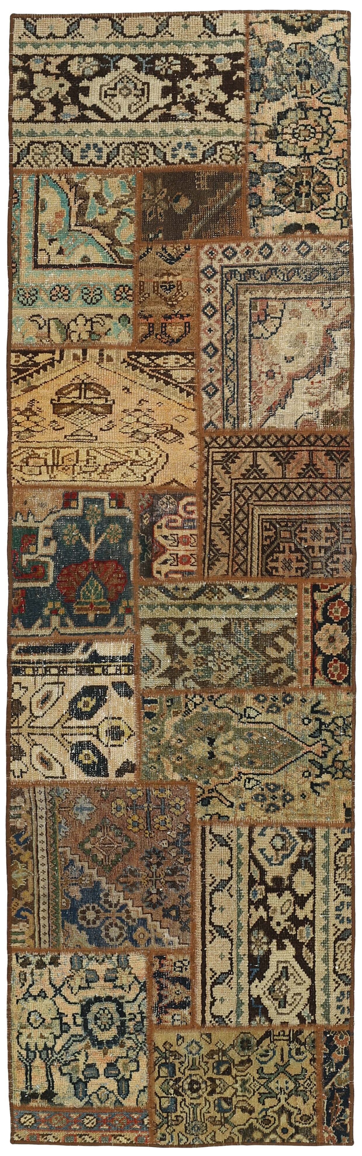 Persian Malayer Patchwork Rugs | Antique Hand-Knotted Persian Craftsmanship75 cm x 250 cm