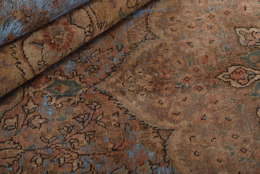 Vintage Royal Collection: Antique Persian Hand-Knotted Rugs in Stonewashed, Recoloured Finishes302 cm x 394 cm