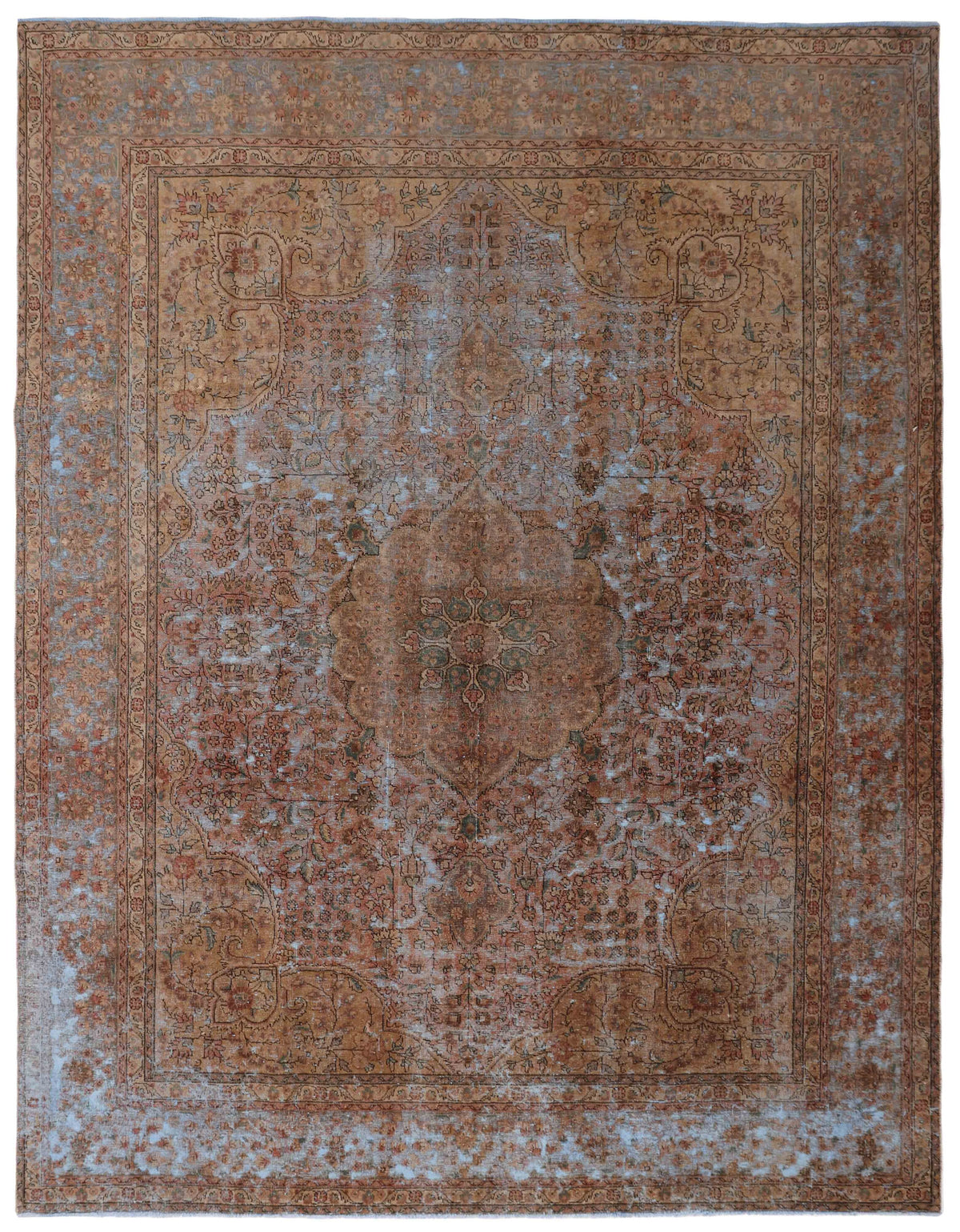 Vintage Royal Collection: Antique Persian Hand-Knotted Rugs in Stonewashed, Recoloured Finishes302 cm x 394 cm