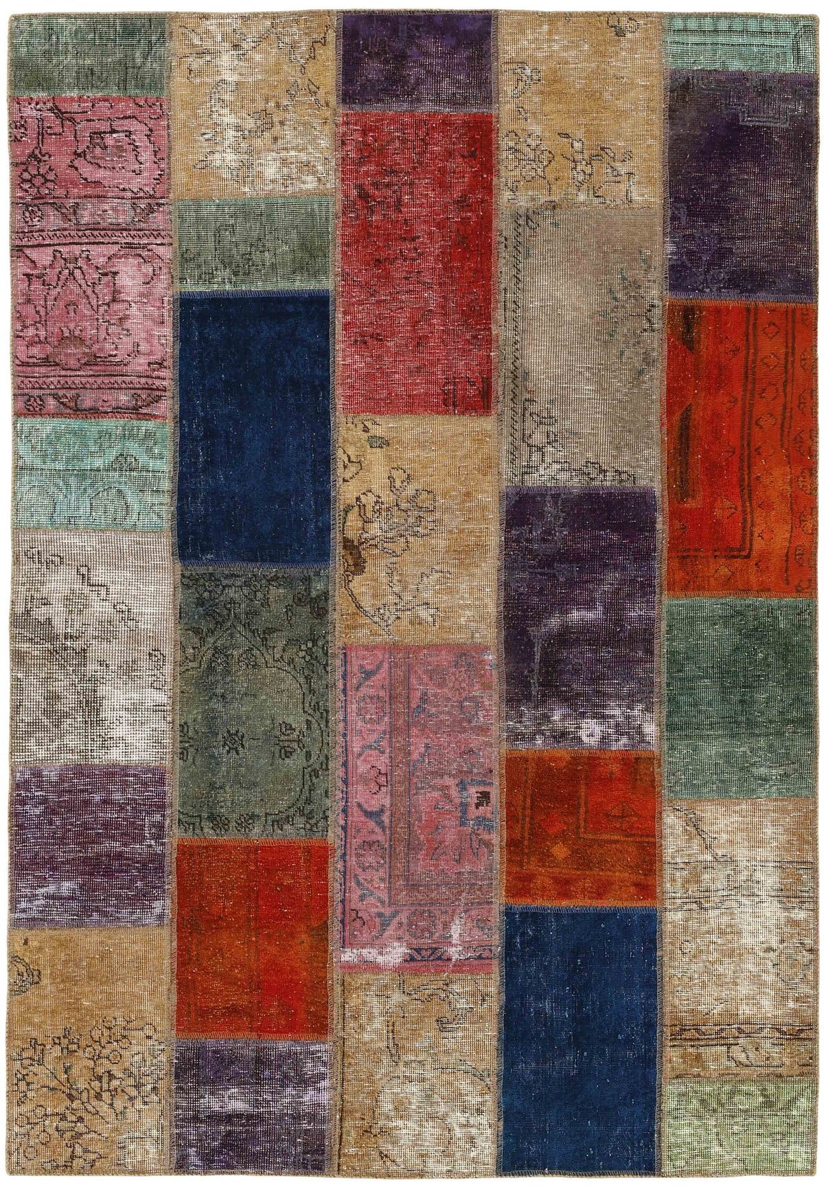 Vintage Royal Patchwork Rugs | Antique Persian Handcraft143 cm x 206 cm