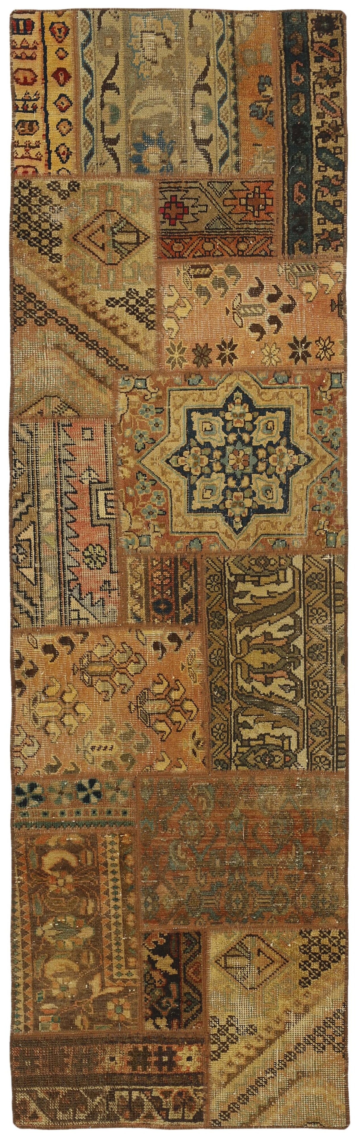 Persian Malayer Patchwork Rugs | Antique Hand-Knotted Persian Craftsmanship75 cm x 252 cm