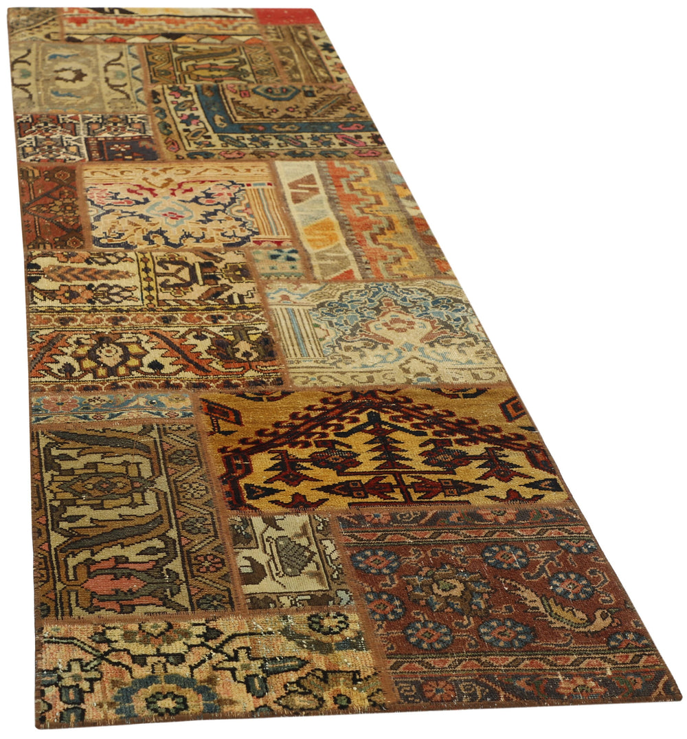 Persian Malayer Patchwork Rugs | Antique Hand-Knotted Persian Craftsmanship75 cm x 249 cm
