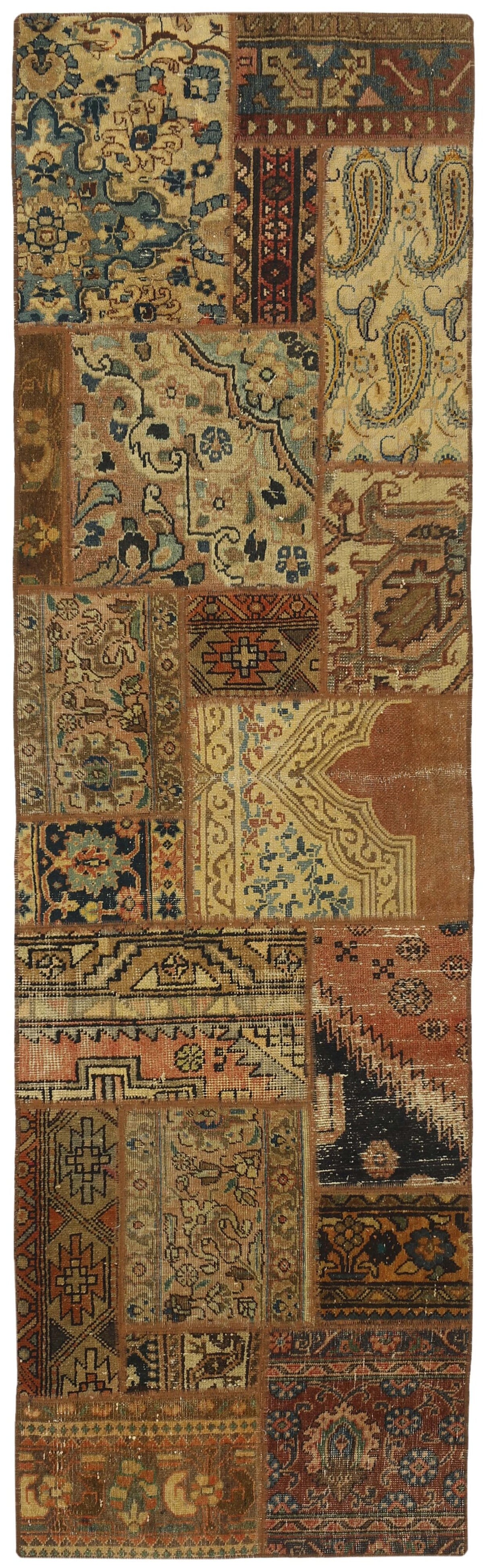 Persian Malayer Patchwork Rugs | Antique Hand-Knotted Persian Craftsmanship75 cm x 252 cm