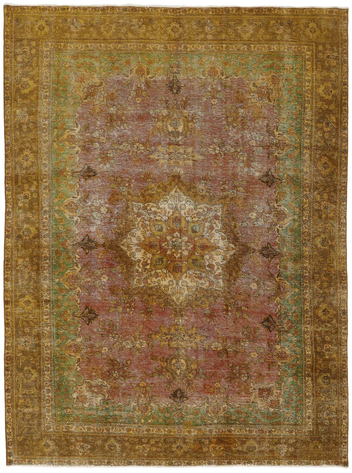 Vintage Royal Collection: Antique Persian Hand-Knotted Rugs in Stonewashed, Recoloured Finishes262 cm x 346 cm